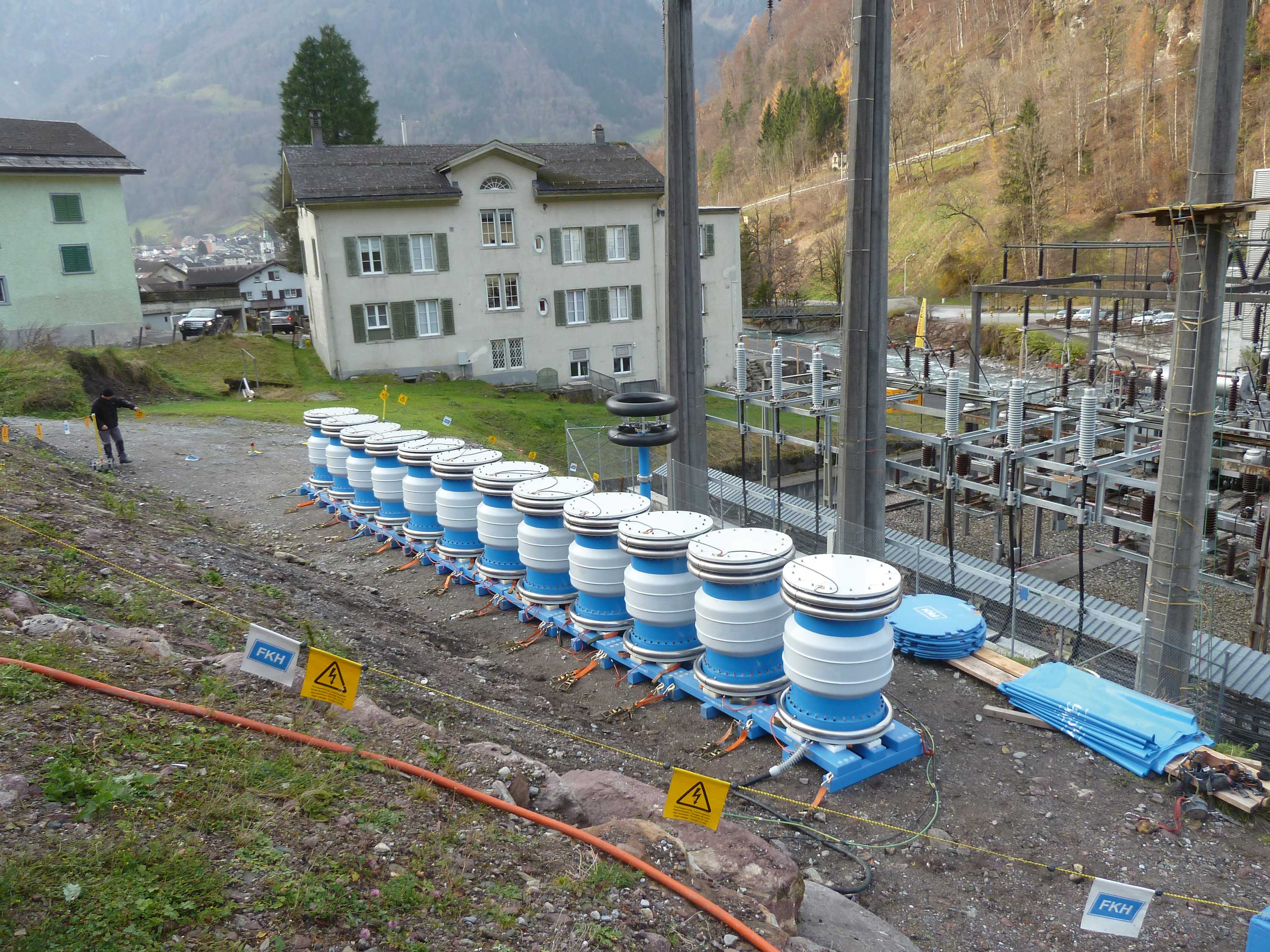 Kabelprüfung an einem 110-kV-Kabelsystem. Bild: FKH