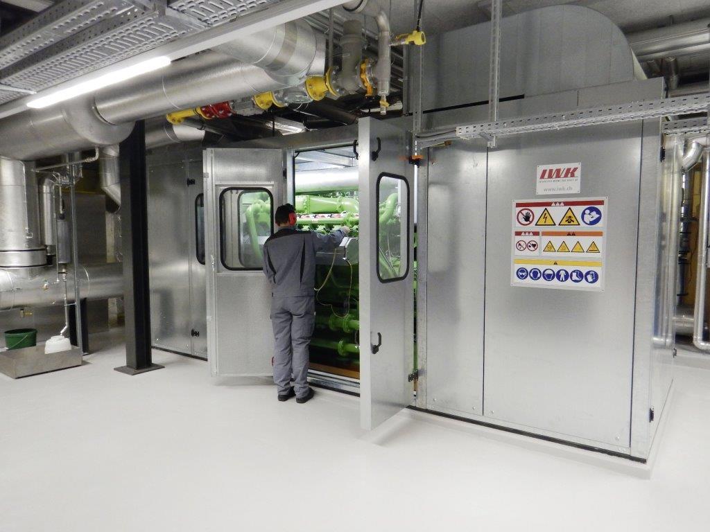 La centrale de cogénération de la station d’épuration Morgental de Steinach (SG) produit de l’énergie électrique à partir des gaz d’épuration. La station d’épuration fait partie du pool d’énergie de réglage d’Alpiq.