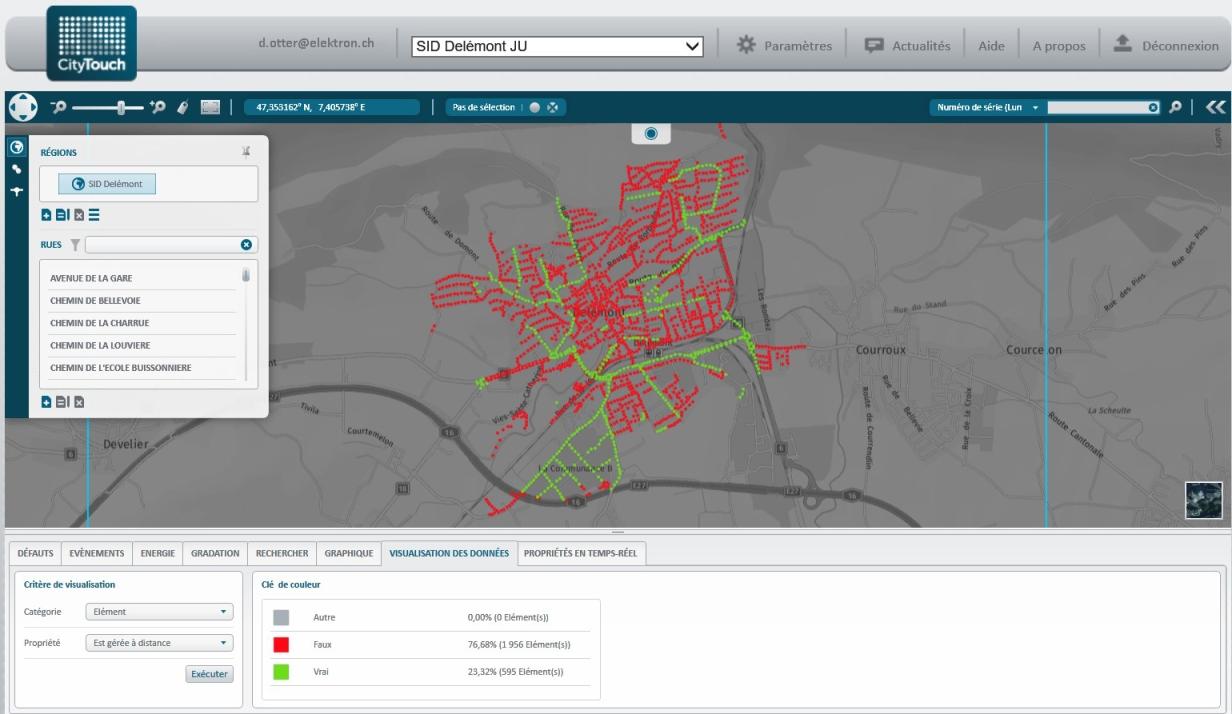 Visualisation de l’assainissement de l’infrastructure d’éclairage à Delémont.