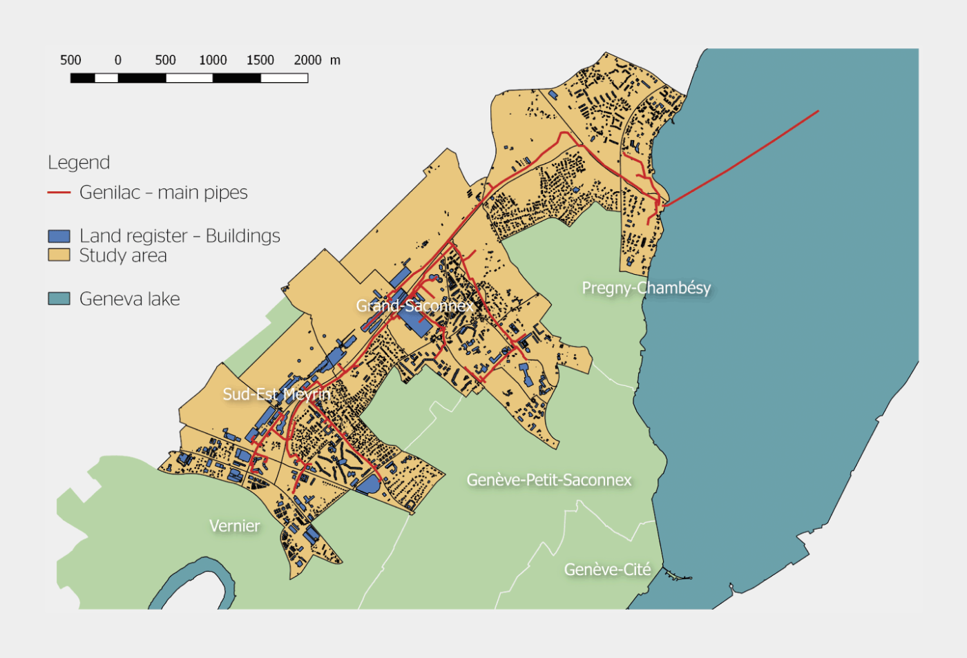 <strong>Figure 3</strong> Déploiement prévu du réseau GéniLac dans le Canton de Genève, y incluse la zone d’étude du cas-test dans le cadre du projet IntegrCity.