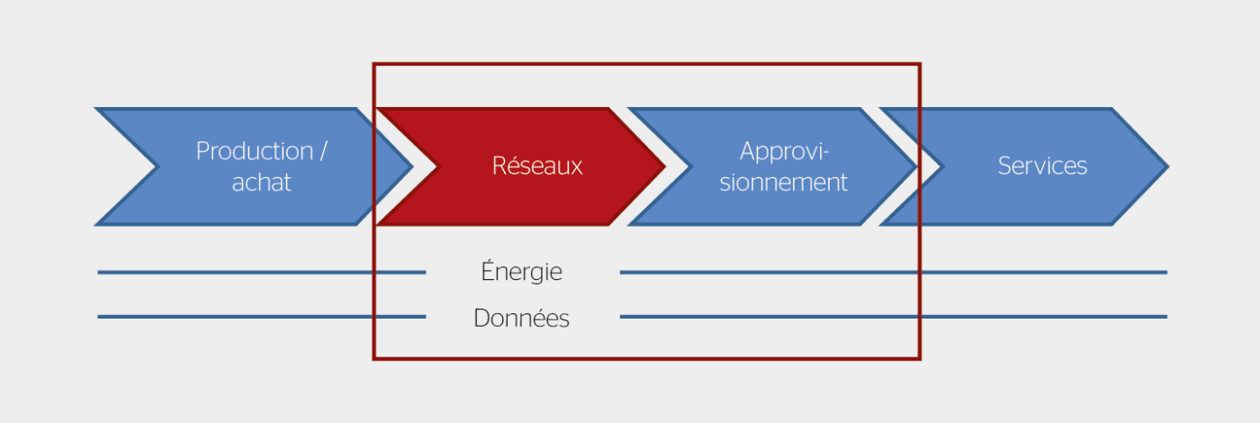 <strong>Figure 4</strong> Modèle 3 – Gestionnaire de réseaux et fournisseur.
