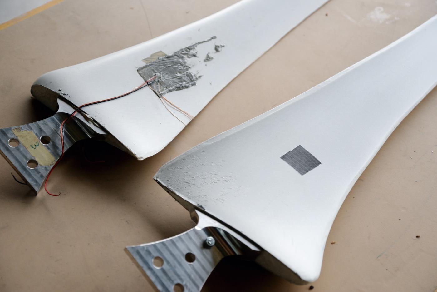 Flügelprototyp mit Flachsfasern. Das Ziel: besser rezyklierbare Materialien für Windanlagen.