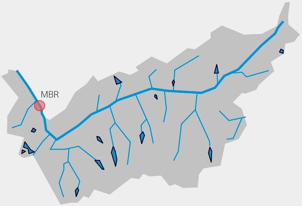 Situation du projet Massongex-Bex-Rhône.