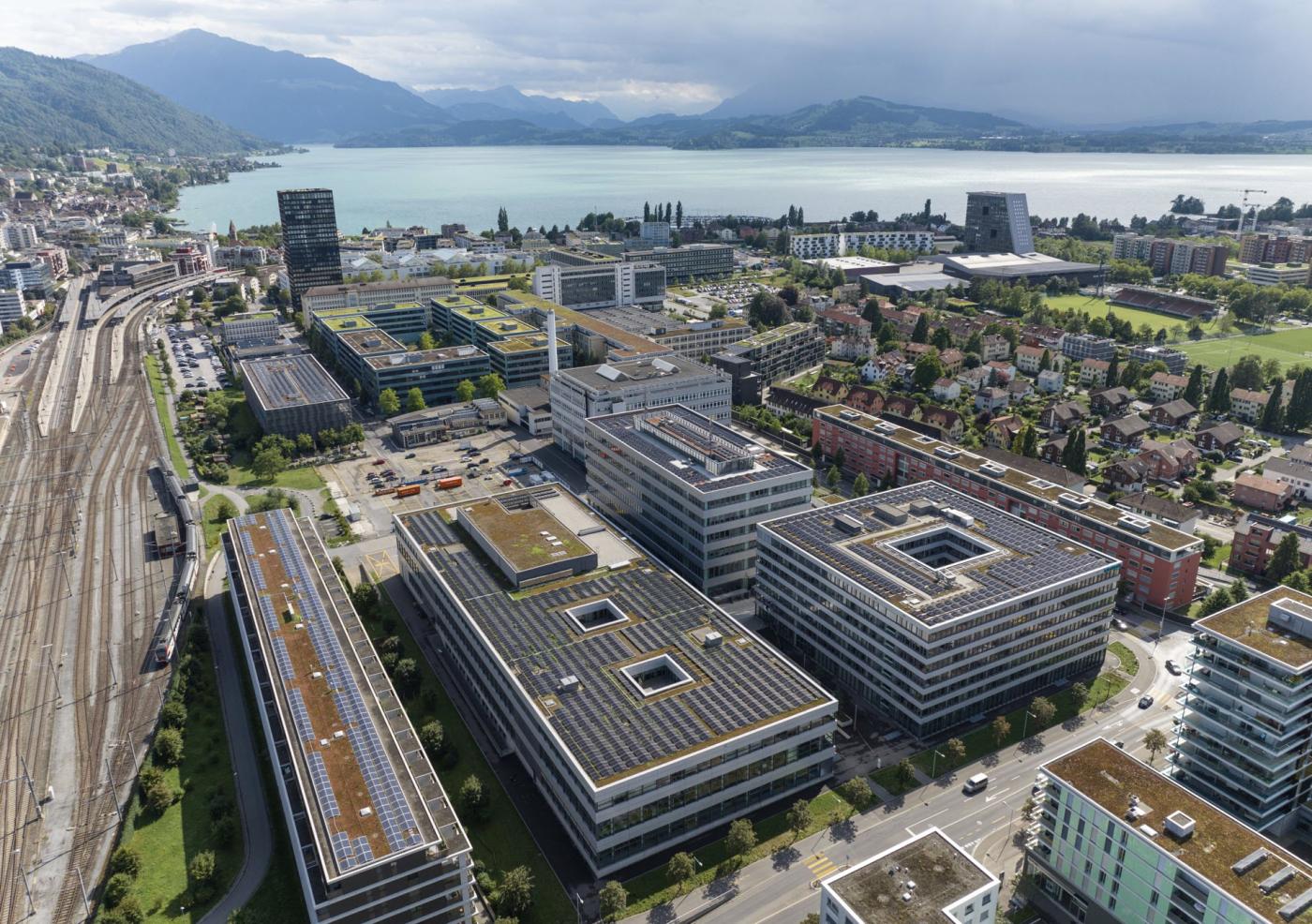 PV-Anlagen auf dem Siemens-Campus in Zug.