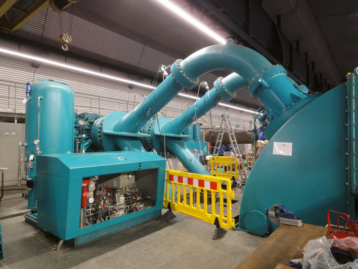 <b>Figure 1</b> Répartiteur du groupe 3 de la centrale de Veytaux I instrumenté durant la campagne de mesure de performances par la méthode thermodynamique.