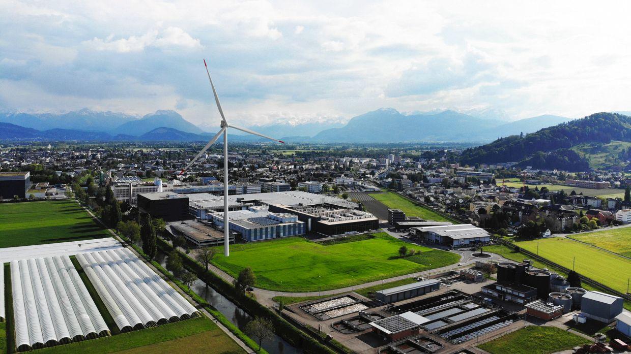 Visualisierung des Projekts «RhintlWind» der SFS Group in Heerbrugg.