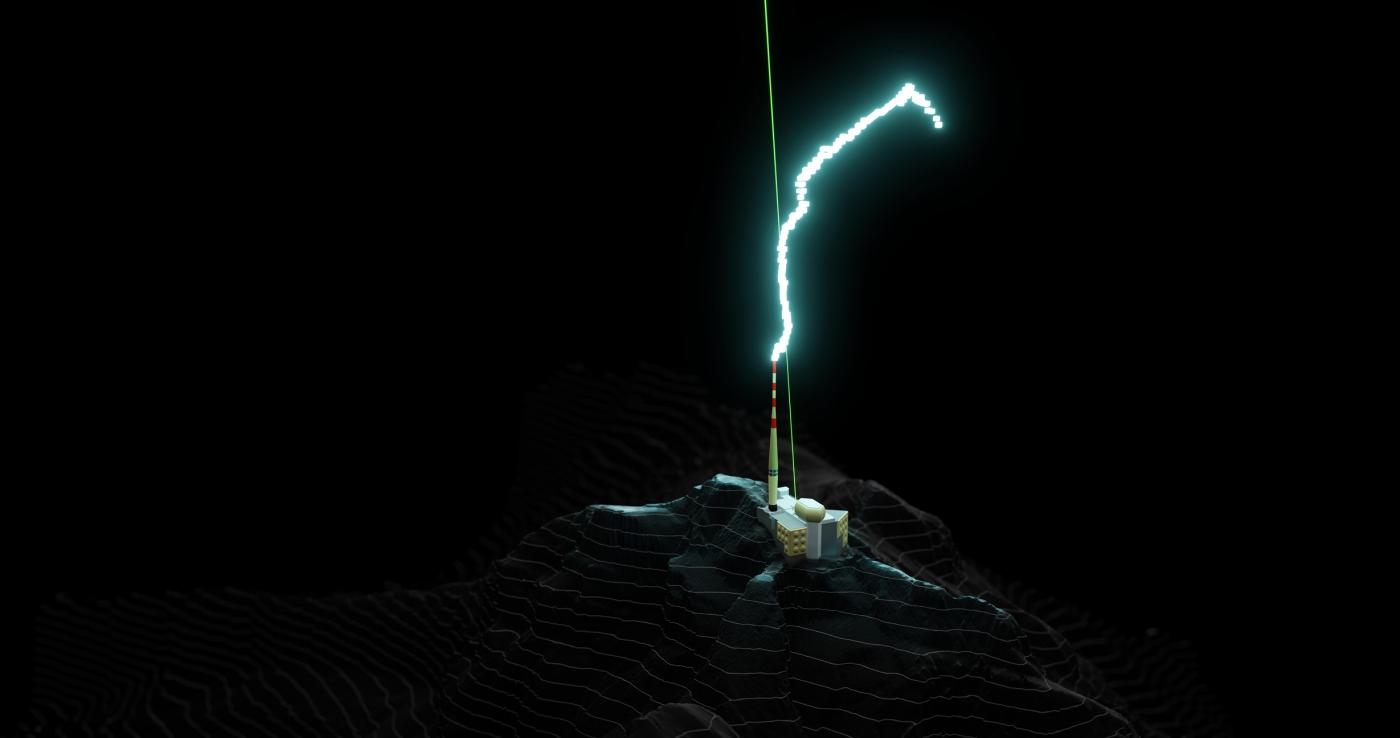 La décharge a suivi le faisceau laser sur plusieurs dizaines de mètres.