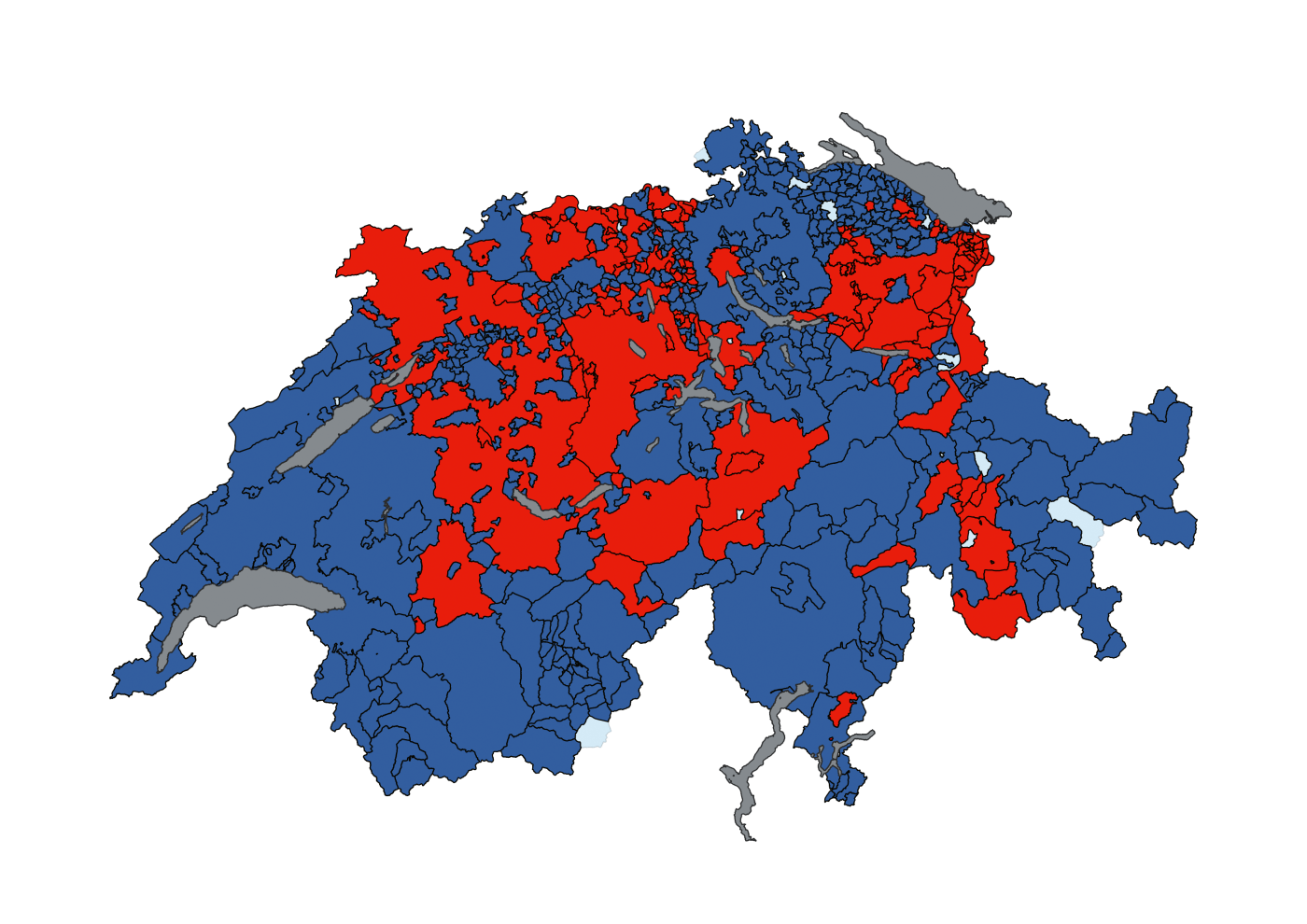 <b>Bild 1</b> Etwa ein Drittel der Netzbetreiber hat einen Nutzungsvertrag unterzeichnet und ist damit Datahub-Partner (rot). Die restlichen Netzbetreiber sind Kommunikationspartner (blau).