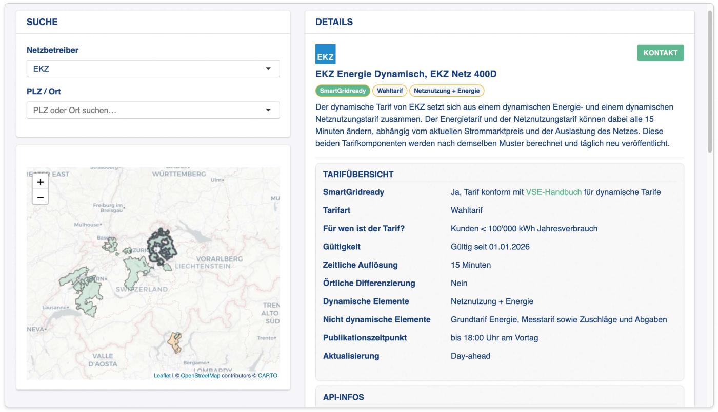 <strong>Bild 1</strong> Dynamischer Wahltarif der EKZ.