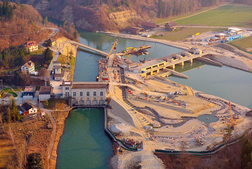 Das neue Wasserkraftwerk Hagneck