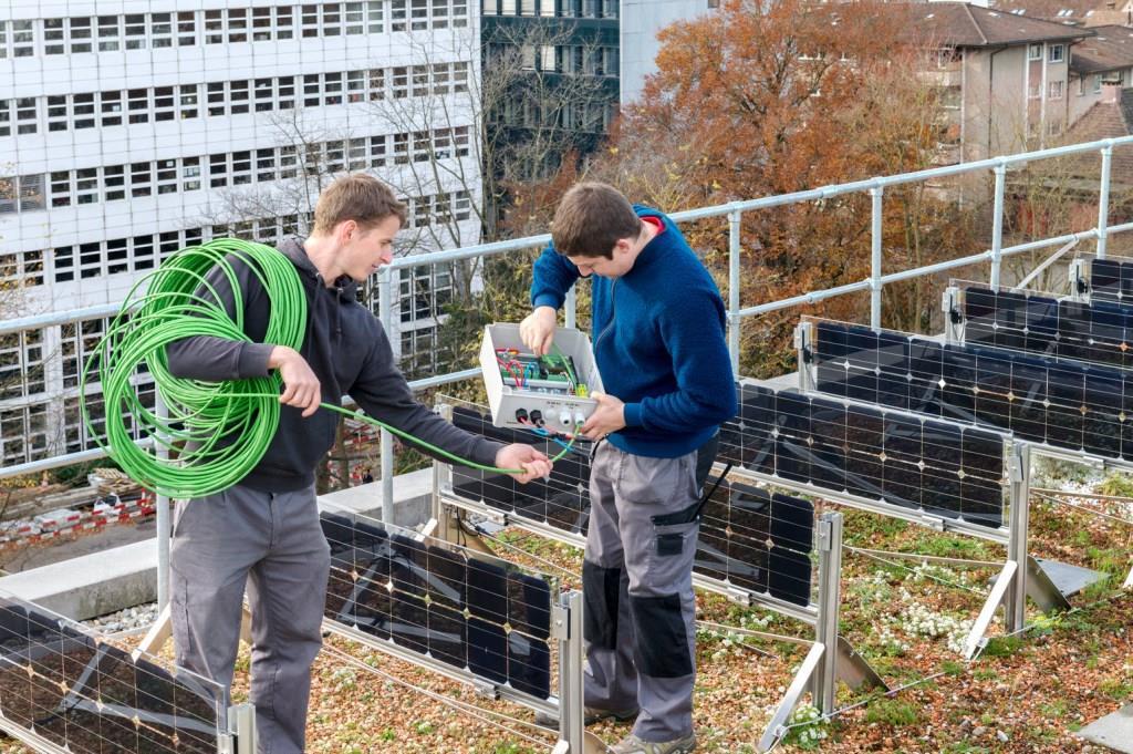 Senkrechte Solarpanels im Test
